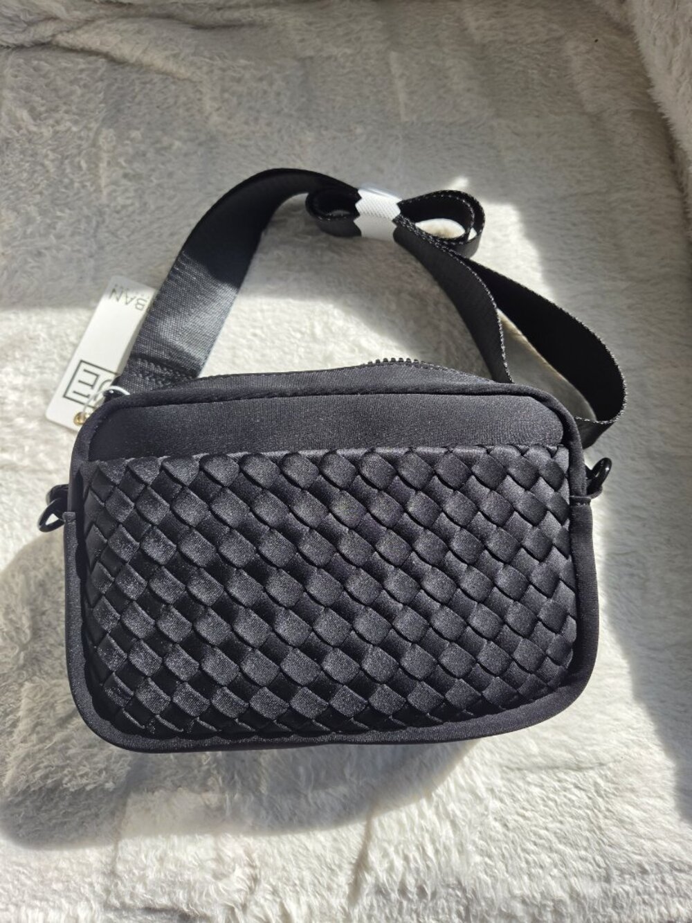 Sol and Selene, Inspiration - Woven Neoprene Crossbody, Black, NWT